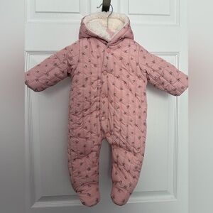 Zara 1-3 months pink floral snowsuit